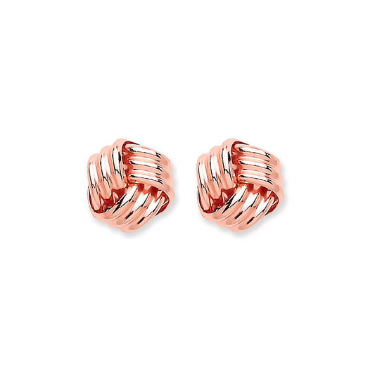 9ct Rose Gold Knot Studs (HNN-14A038)