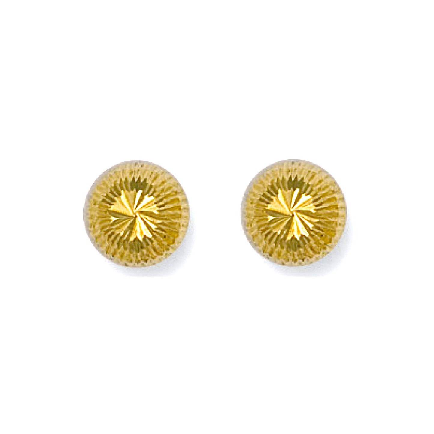 9ct Yellow Gold 8mm Diamond Cut Studs