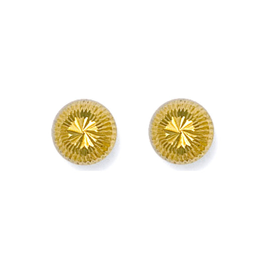 9ct Yellow Gold 8mm Diamond Cut Studs