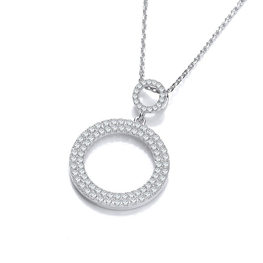 Circle of Life Pave' Set Cubic Zirconia Pendant with 18" Chain