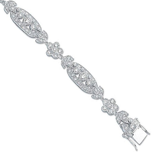 Silver Fancy Cubic Zirconia Bracelet - 19.0g