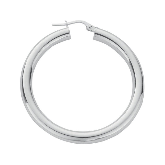 Silver Hoop Earrings - 4.2mm