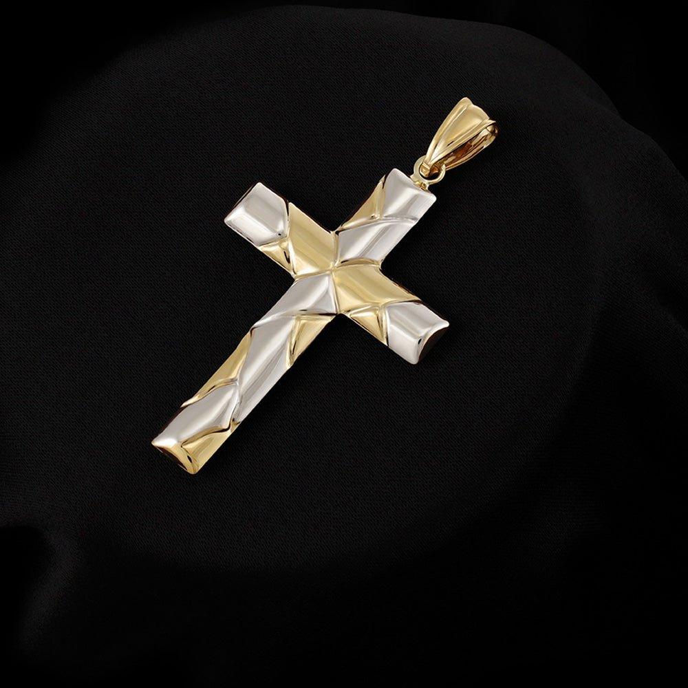 White & Yellow Gold Cross