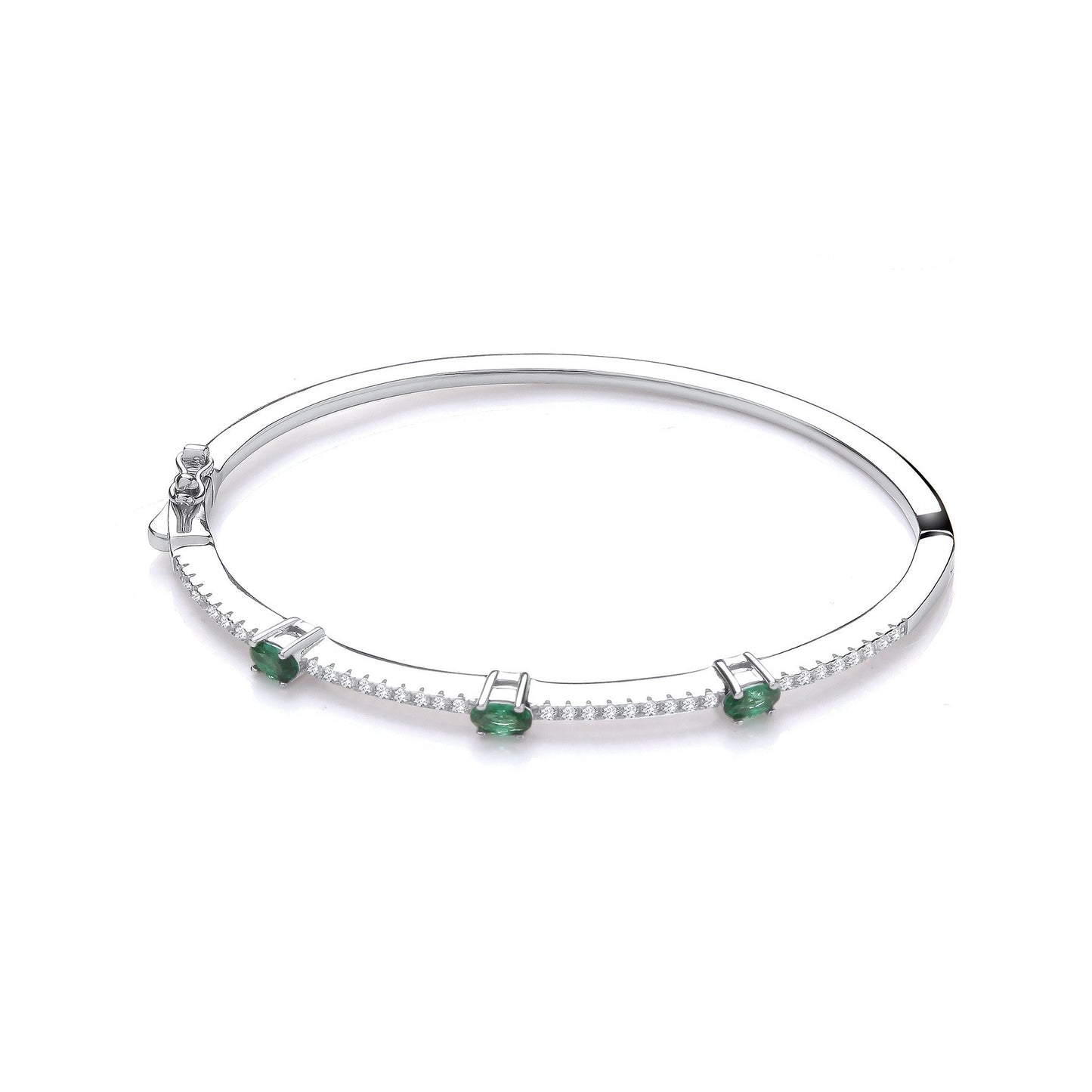 Green & Clear Cubic Zirconias Ladies J-Jaz Bangle