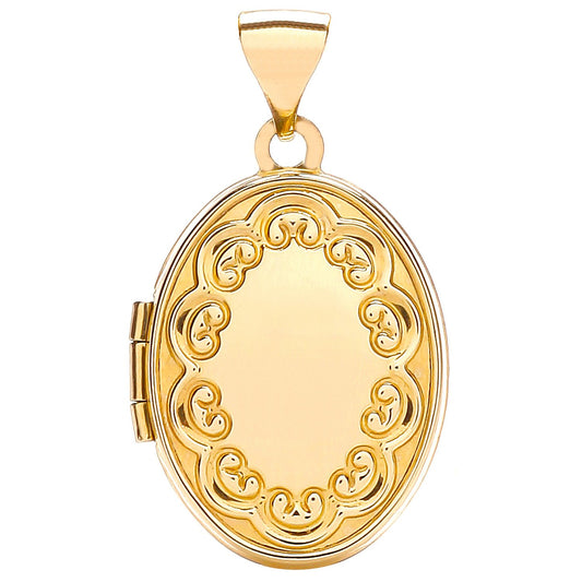 Yellow Gold Oval Shaped Locket (HNN-7F5D31)