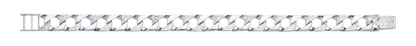 Silver 10mm Plain & Patterned Cast Bracelet