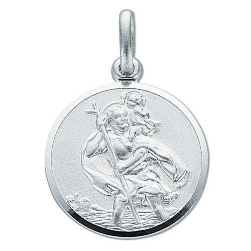 Silver Double Sided St. Christopher Pendant - 5.4g