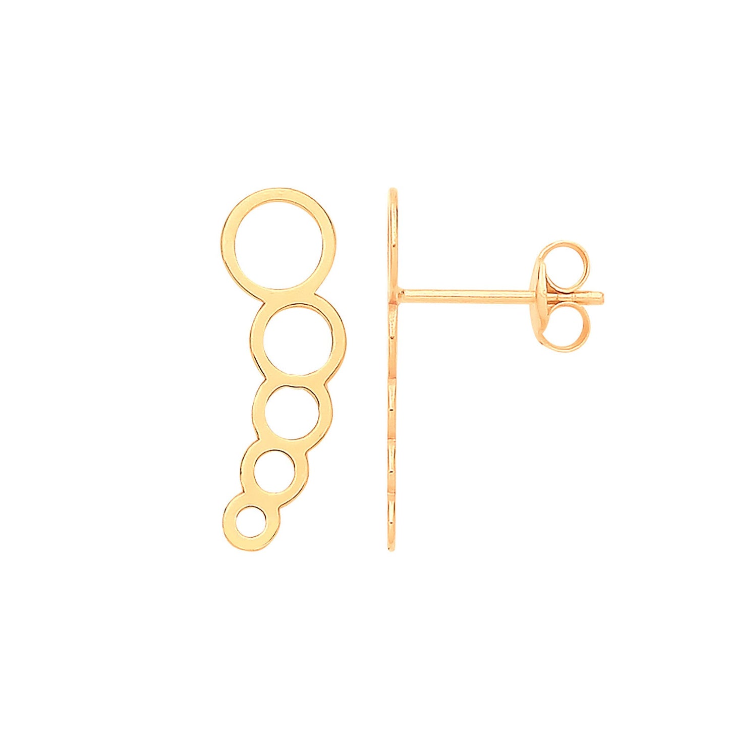 9ct Yellow Gold Graduated Circles Studs