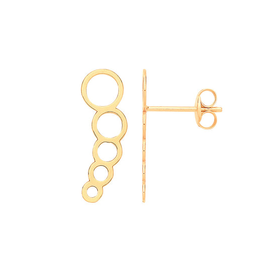 9ct Yellow Gold Graduated Circles Studs