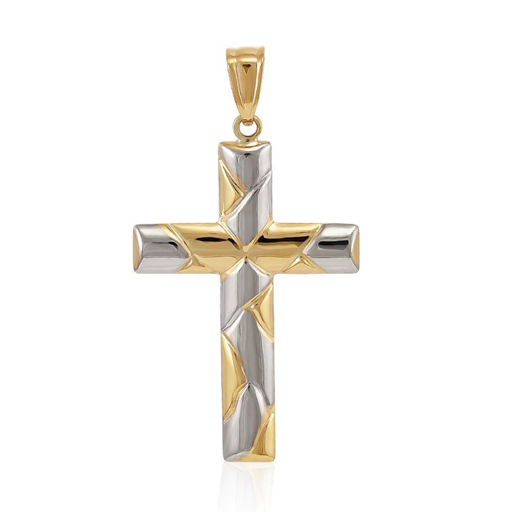 White & Yellow Gold Cross