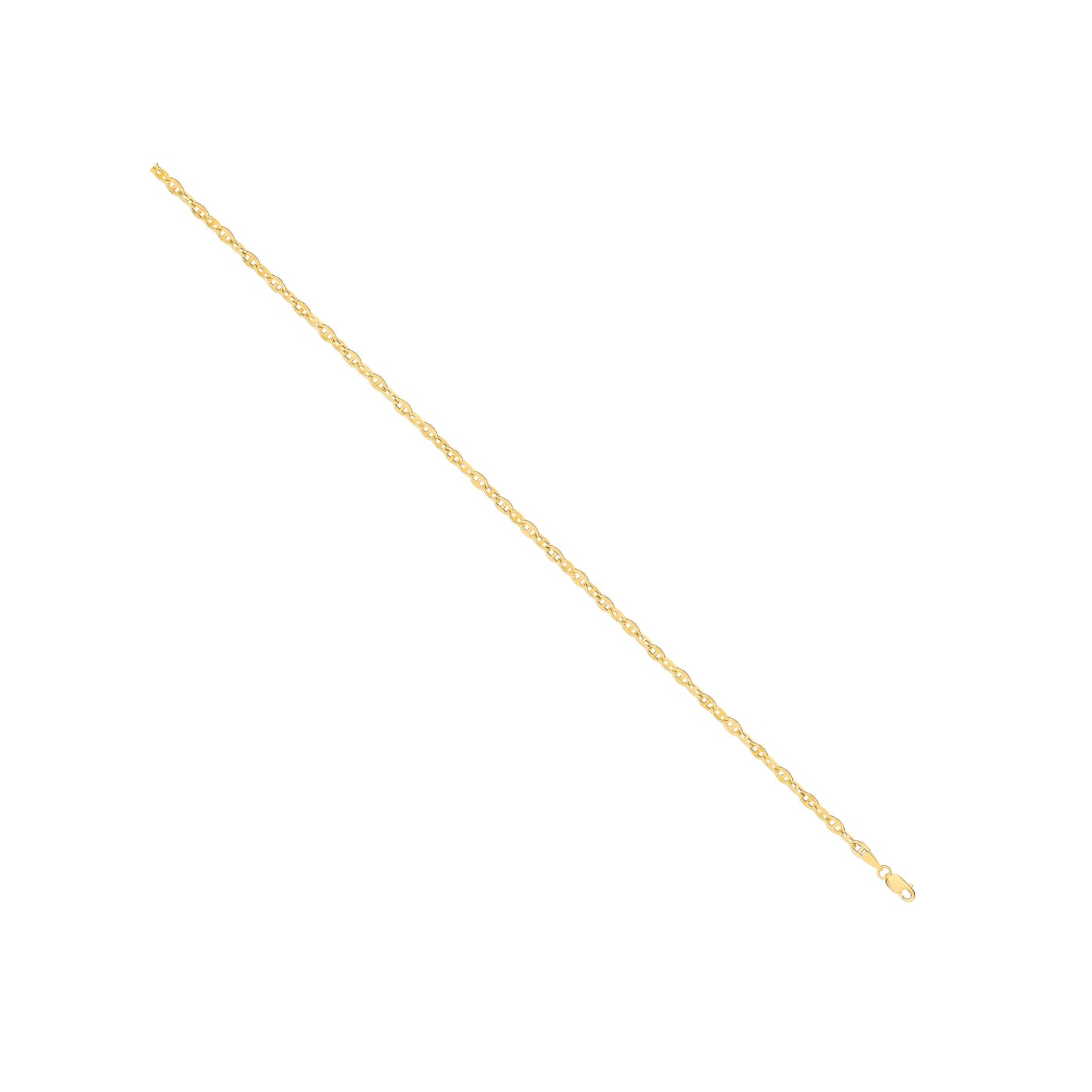 14ct Yellow Gold Hollow Shiny Anchor 3.3mm Chain