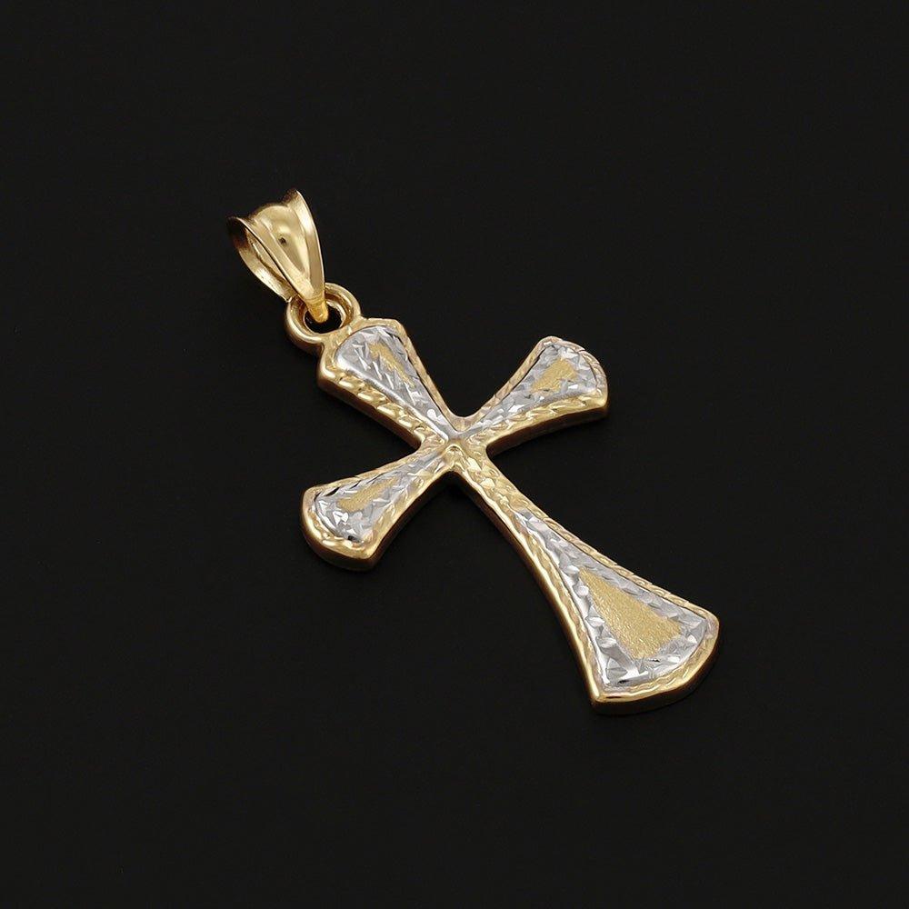Yellow and White Gold Fancy Cross - 16.8mm