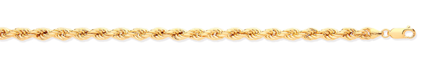 Yellow Gold 6.3mm Hollow Rope Chain