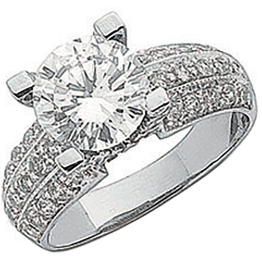 White Gold Fancy Cubic Zirconia Ring (HNN-13E669)