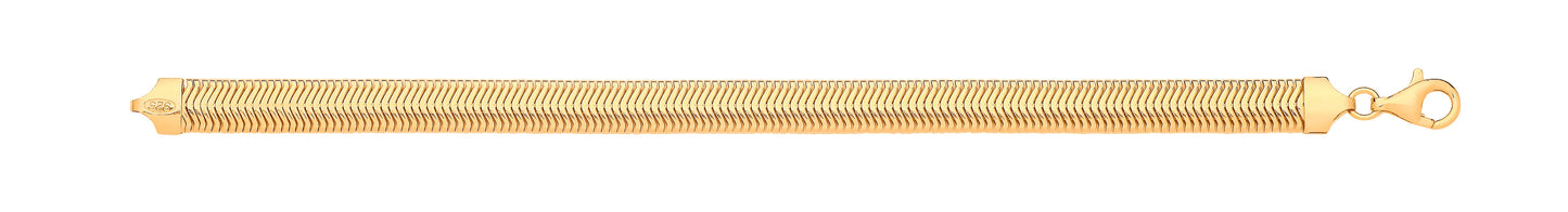 Silver Yellow Gold Plated 8.0mm Herringbone 17" Collarette/7.5"Bracelet