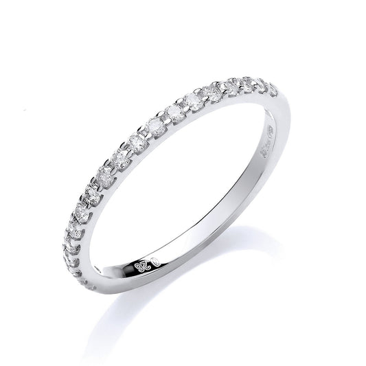 9ct White Gold 0.27ct 50% Set Diamond Half Eternity Ring