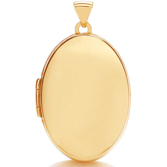 Yellow Gold Oval Plain Locket (HNN-2A9C49)