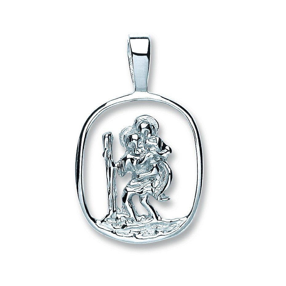 Silver Cut Out St. Christopher Pendant - 2.6g