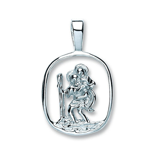 Silver Cut Out St. Christopher Pendant - 2.6g