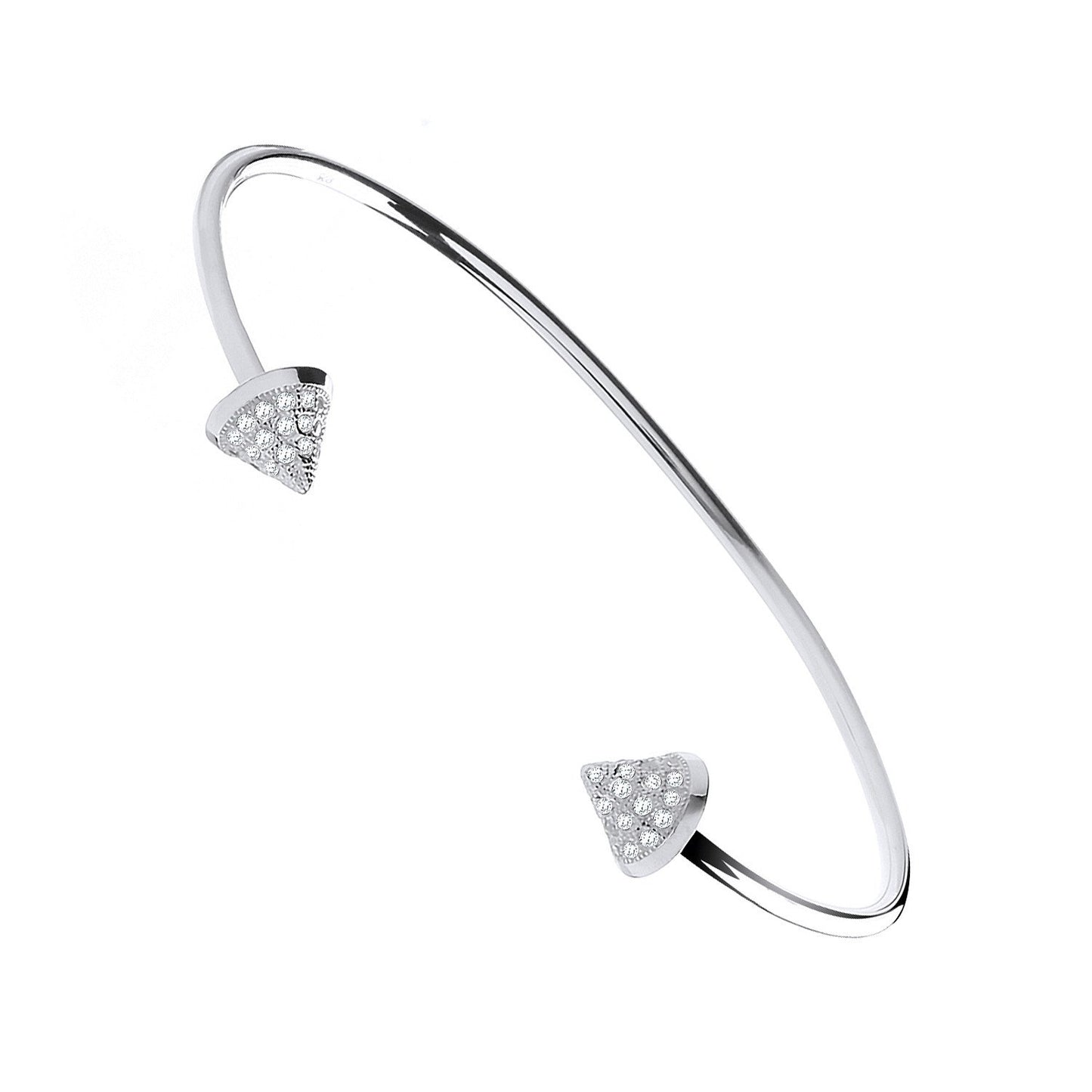 Silver Pyramid Cubic Zirconia Cones Bangle