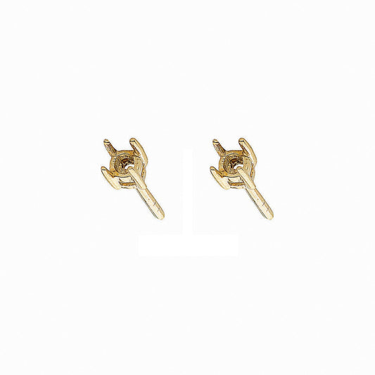 9ct Yellow Gold Earrings Mount 0.15ctw