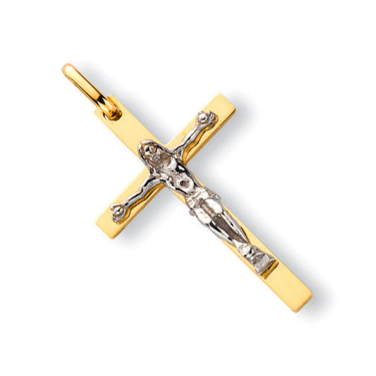 Yellow and White Gold Crucifix