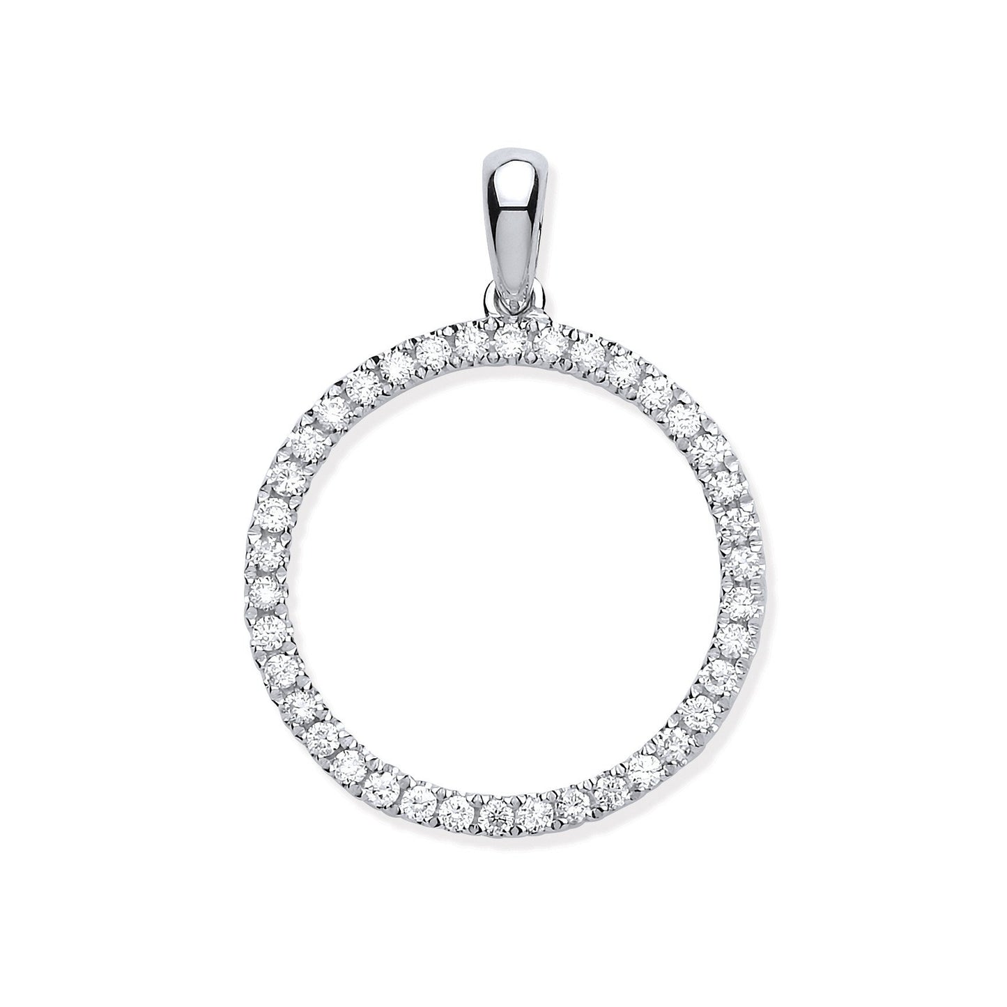 9ct White Gold 0.33ct Circle of Life Diamond Pendant