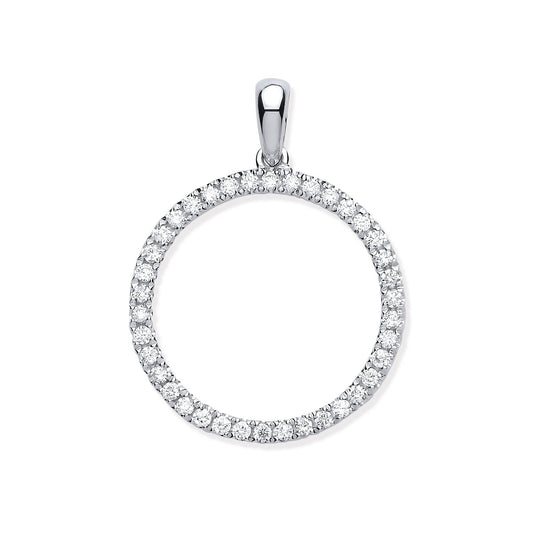 9ct White Gold 0.33ct Circle of Life Diamond Pendant