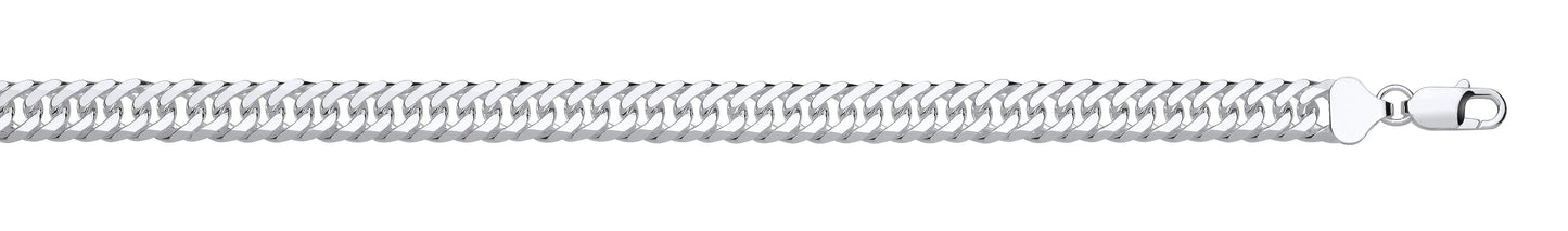 Silver Double Curb 9.0mm Chain