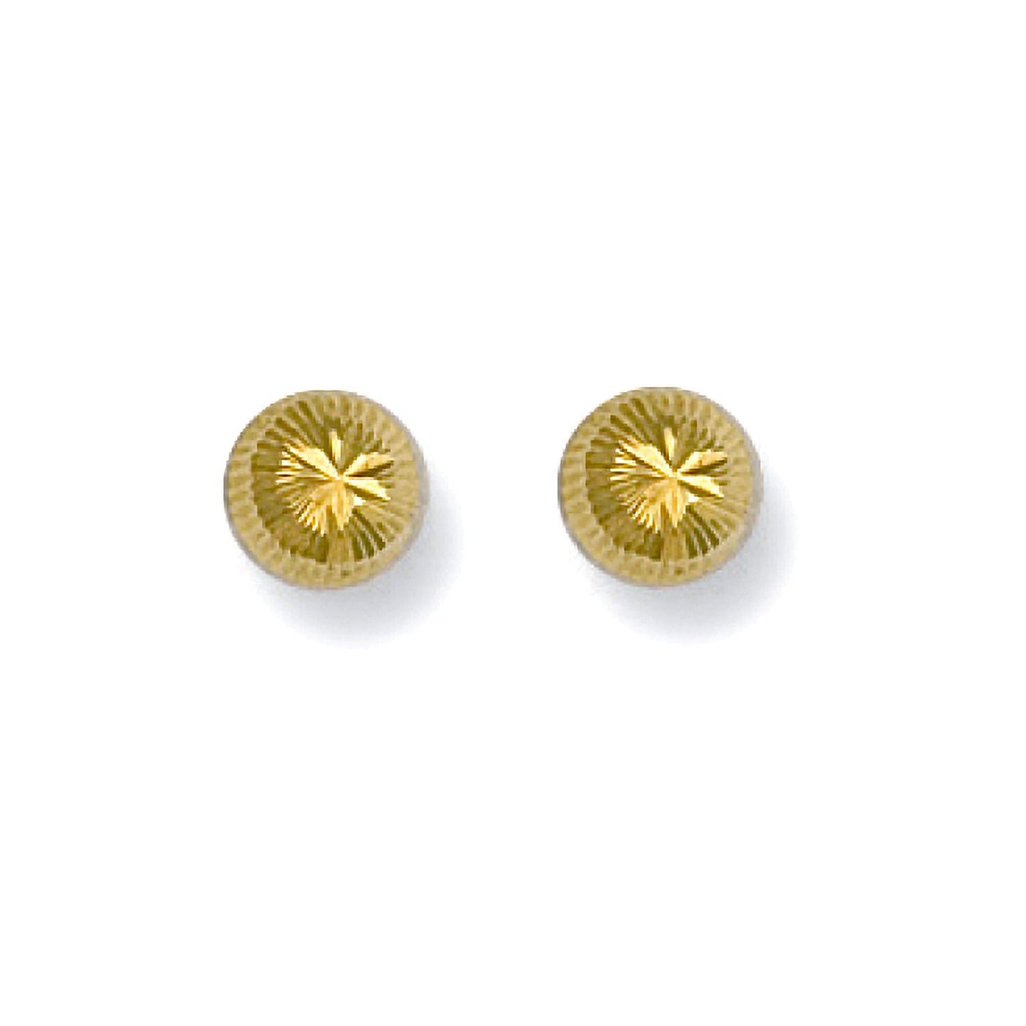 9ct Yellow Gold 6.2mm Diamond Cut Studs