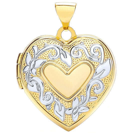 Yellow White Heart Shaped Family Locket (HNN-A4D243)