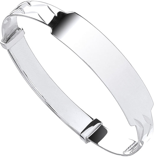 Silver Baby Expandable ID Bangle - 7.9mm