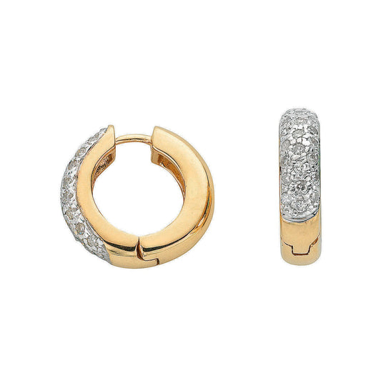 9ct Yellow Gold 0.25ct Diamond Earrings (HNN-BF5482)