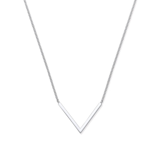 Silver V-Shape 17" Necklace