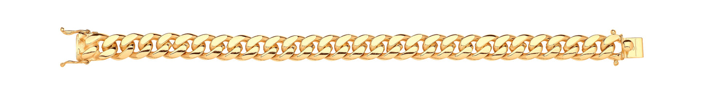 Yellow Gold 10mm Cuban Link Solid Gents Bracelet