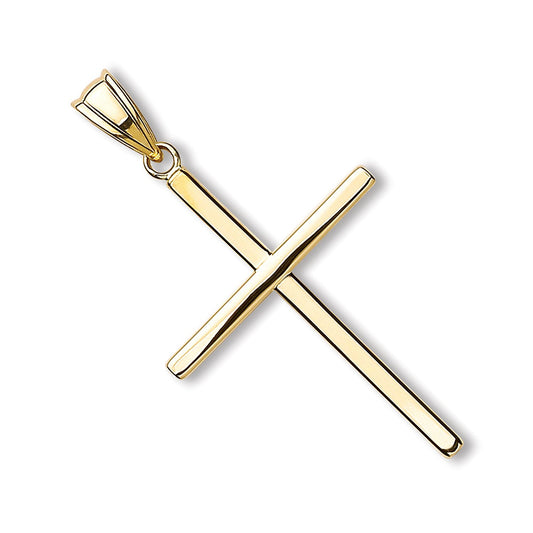 Yellow Gold Plain Hollow Cross - 19.7mm