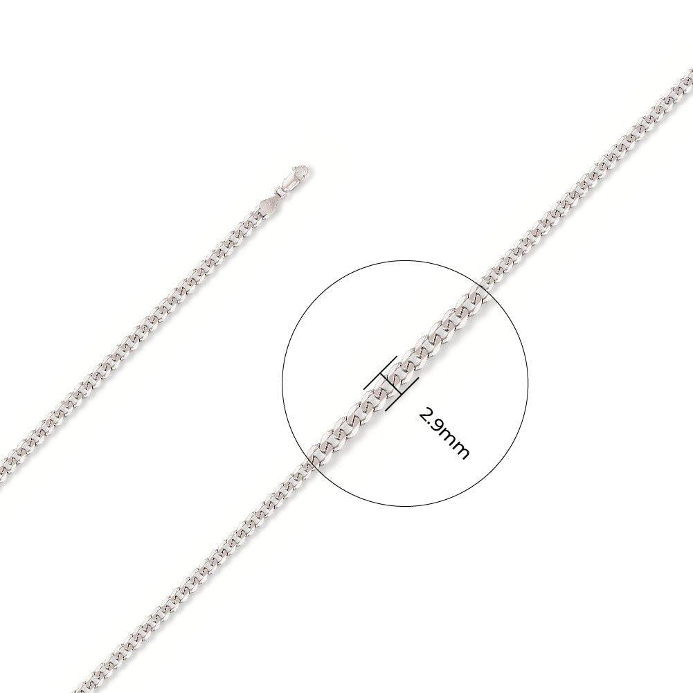 White Gold 3.0mm Curb Chain