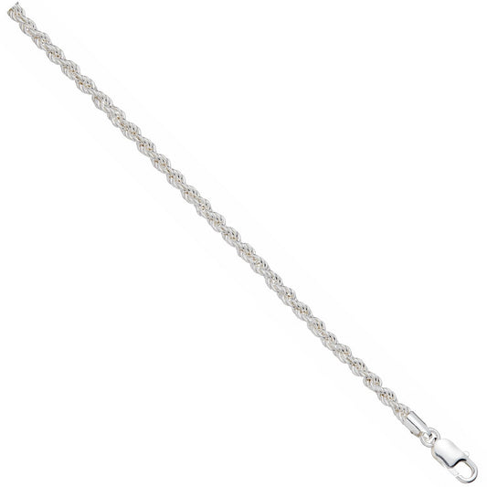 Silver 4.3mm Hollow Rope Chain/Bracelet