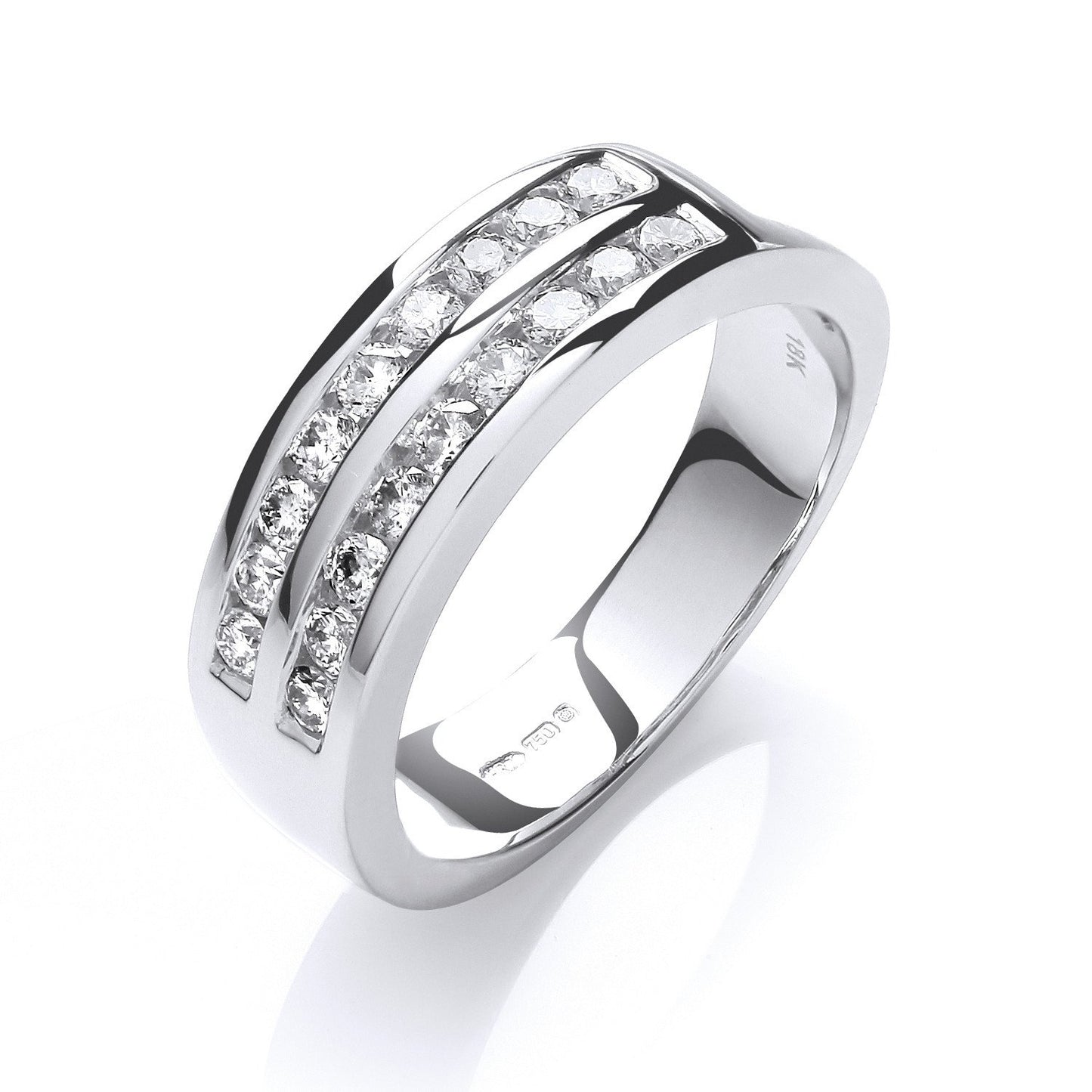 18ct White Gold D.0.50ctw Diamond Half Eternity Ring