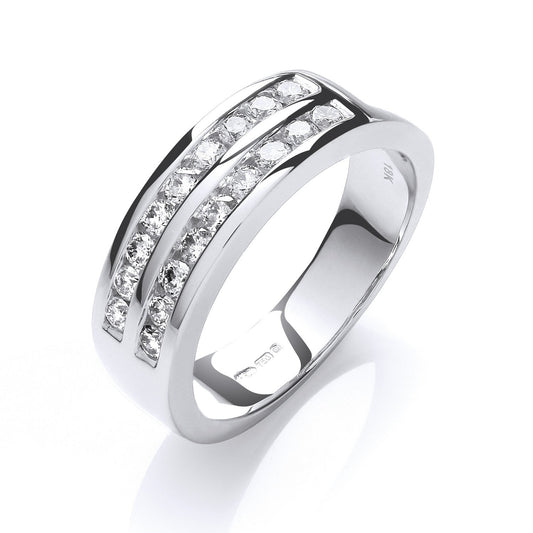 18ct White Gold D.0.50ctw Diamond Half Eternity Ring