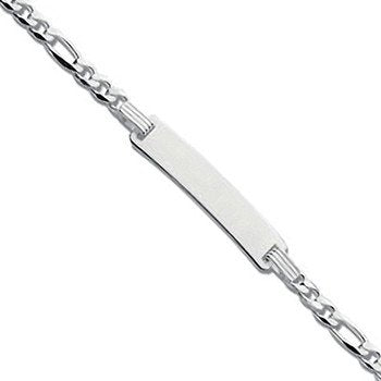 Silver Figaro ID Baby 6"/Ladies 7" Bracelet (HNN-0FDB8D)