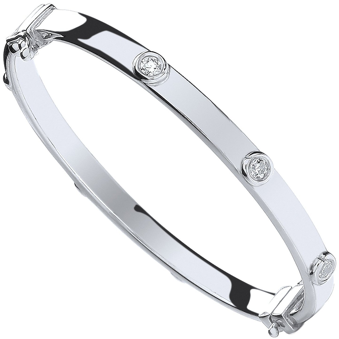 Silver Baby Cubic Zirconia Bangle - 3.9mm