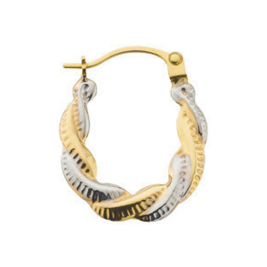 Yellow & White Gold Fancy Twisted Creoles