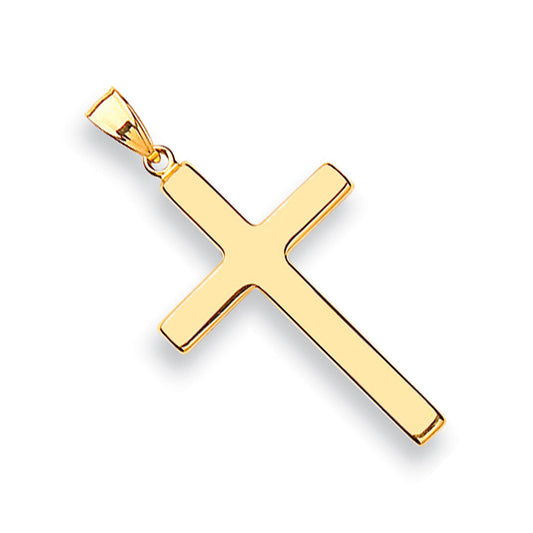 Yellow Gold Plain Hollow Cross - 21mm