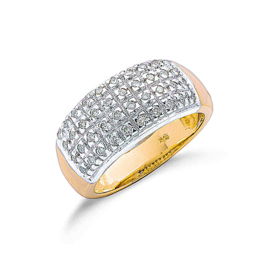 9ct Yellow Gold 0.50ctw Diamond Bombay Ring