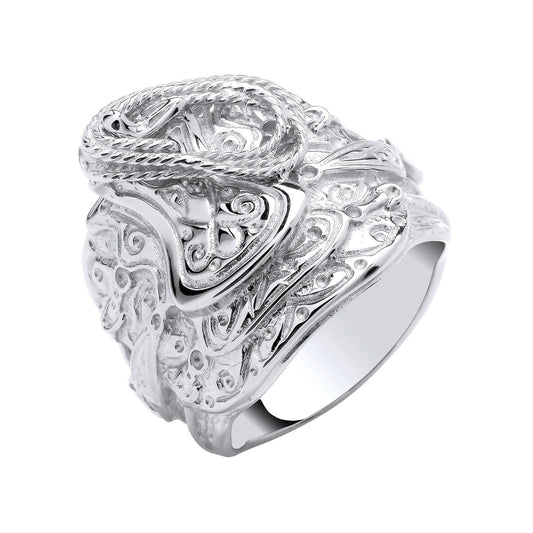 Silver Gents Saddle Ring (HNN-454751)