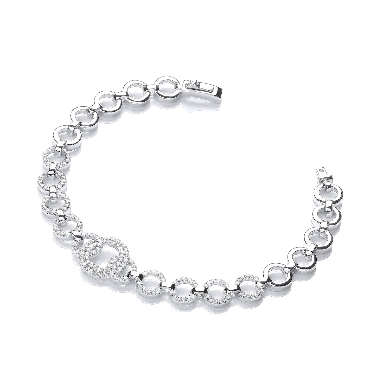 Micro Pave 164 White Cubic Zirconias Bracelet 7.5"/19cm