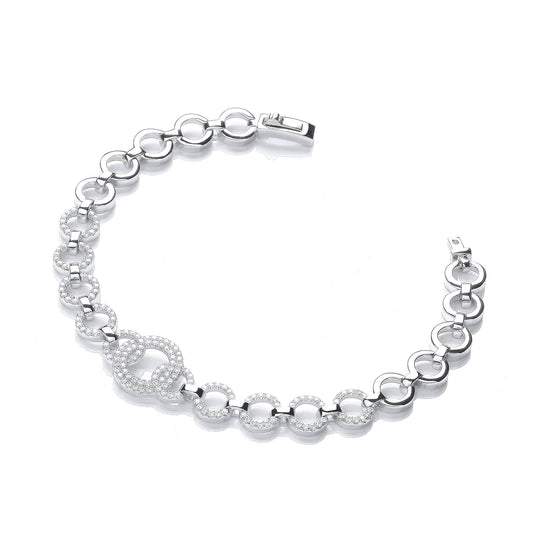 Micro Pave 164 White Cubic Zirconias Bracelet 7.5"/19cm