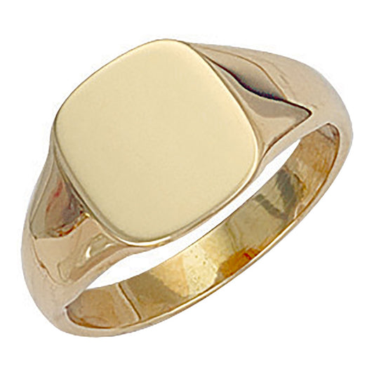 Y/G Cushion Plain Signet Ring