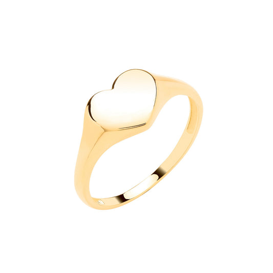 Yellow Gold Heart Signet Baby/Child Ring